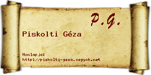 Piskolti Géza névjegykártya